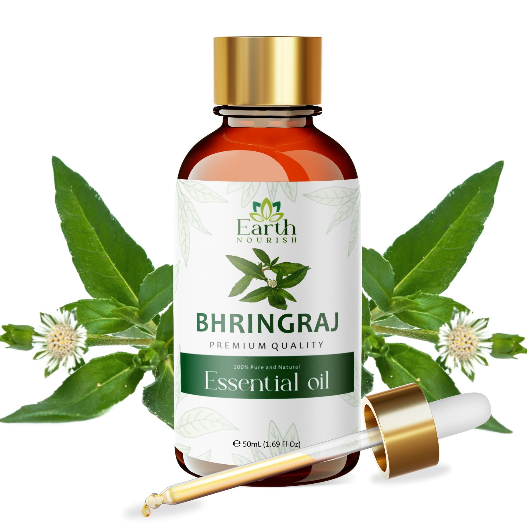 Earth Nourish Bhringraj Oil – 50 ml | Pure & Natural Infused Oil for Hair & DIY Use